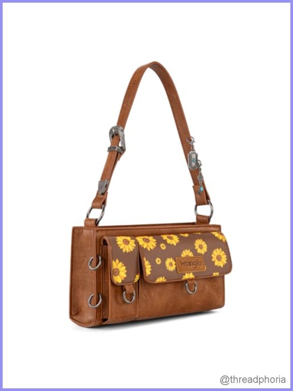 Wrangler Y2K Small Shoulder Bag Faux Leather Satchel Purse with Detachable
